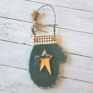 Wooden Mitten Wall Hanging